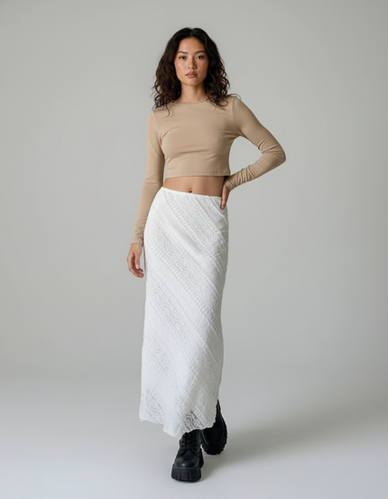 Jupe Dentelle Blanche Longue