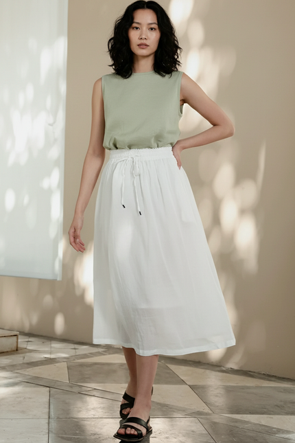 Jupe Longue Blanche En Lin