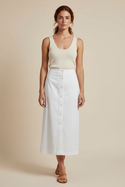 Jupe Blanche Boutonnée