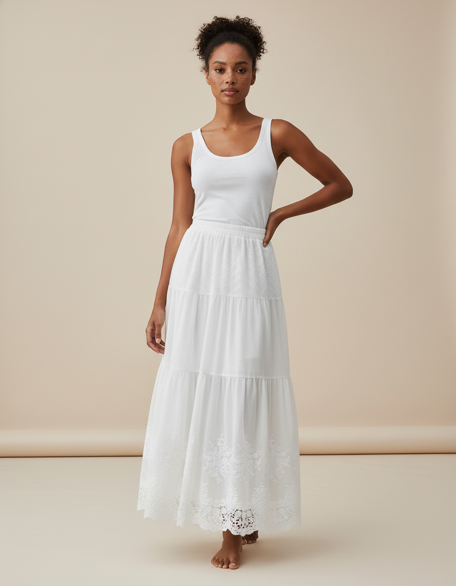 Jupe Longue Gitane Blanche