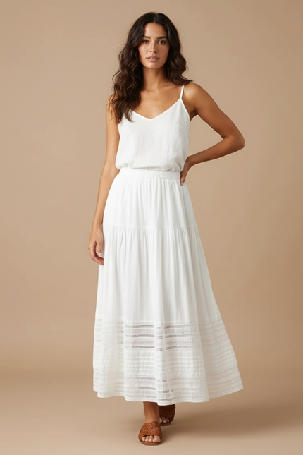 Jupe Gaze De Coton Blanche