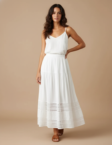 Jupe Gaze De Coton Blanche