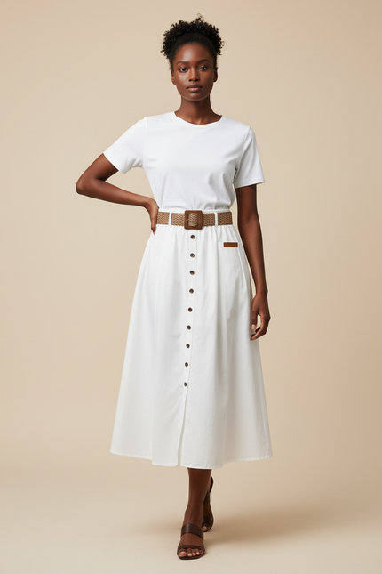 Jupe Longue Blanche Trapeze