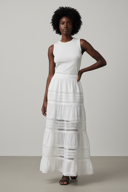 Jupe Broderie Anglaise Blanche