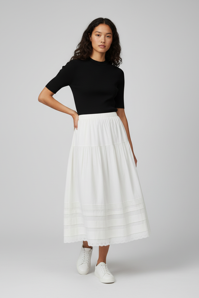 Jupe Longue Coton Blanche