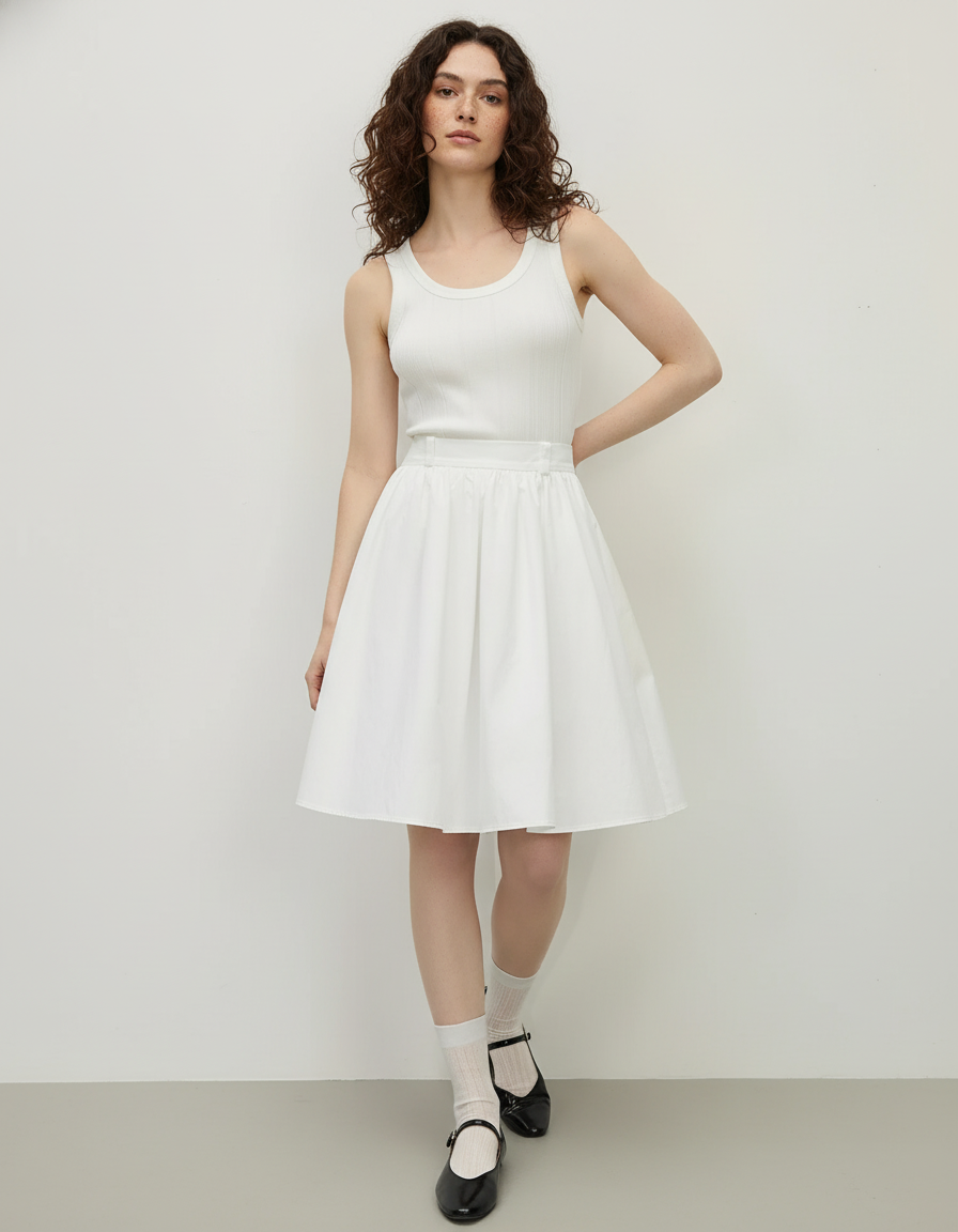 Jupe Blanche Évasée