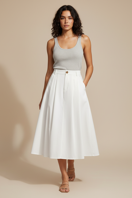 Jupe Corolle Blanche