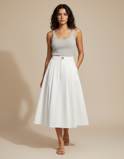 Jupe Corolle Blanche