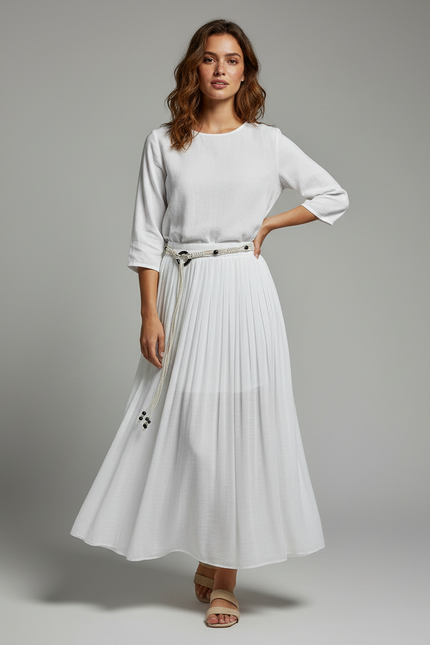 Jupe Plissée Longue Blanche