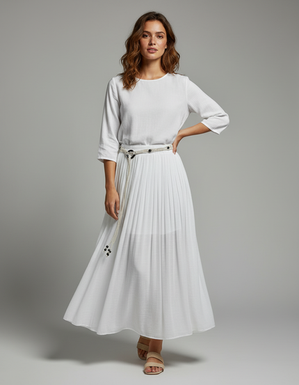 Jupe Plissée Longue Blanche