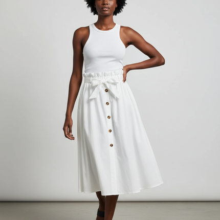 Collection image for: Jupe Mi Longue Blanche