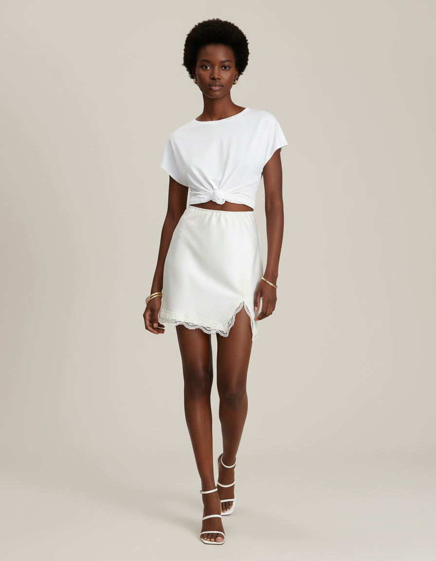 Jupe Blanche En Satin