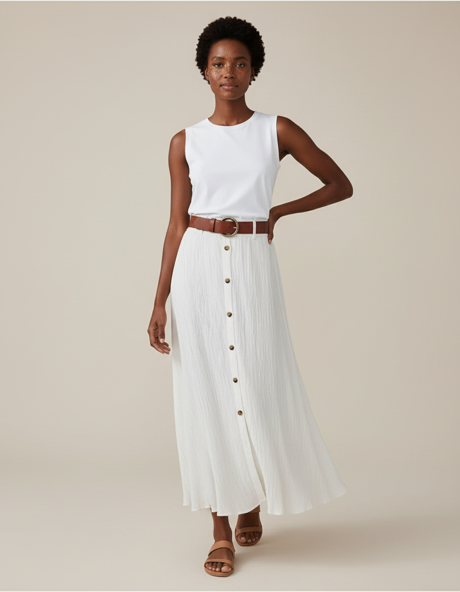 Jupe Longue Blanche Xxs