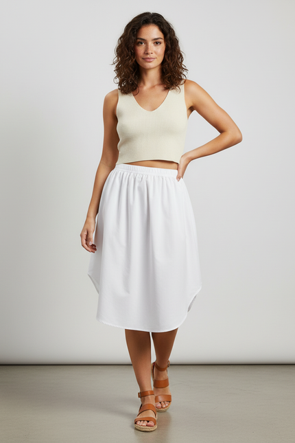Jupe Blanche Asymétrique Fluide Décontractée