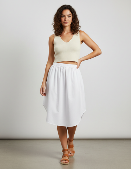 Jupe Blanche Asymétrique Fluide Décontractée