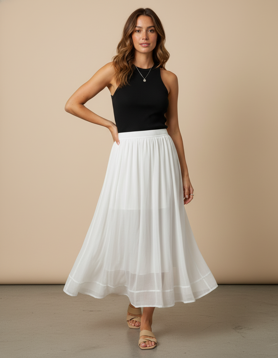 Jupe En Popeline Blanche