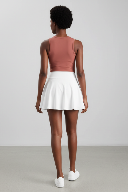 Jupe Blanche Plissée Fluide Sport