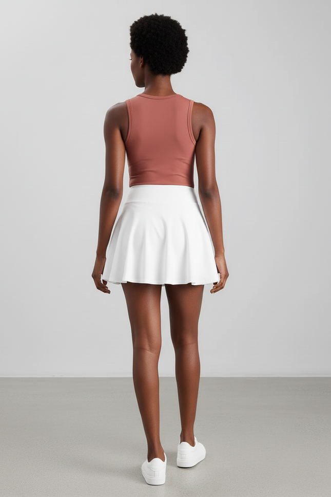 Jupe Blanche Plissée Fluide Sport