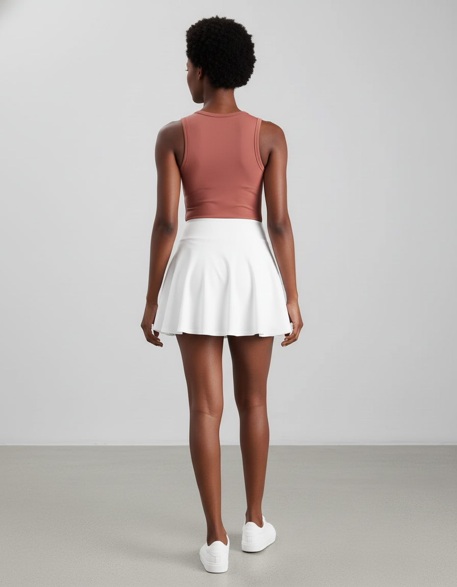 Jupe Blanche Plissée Fluide Sport