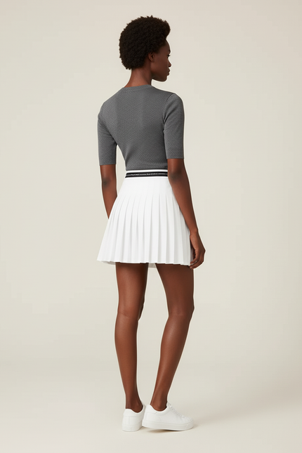 Jupe Blanche Plissée Courte Chic