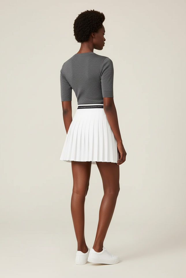 Jupe Blanche Plissée Courte Chic