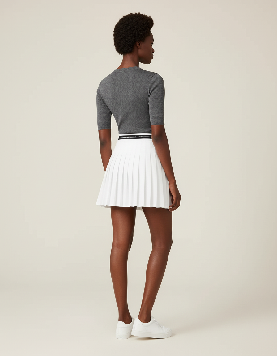 Jupe Blanche Plissée Courte Chic