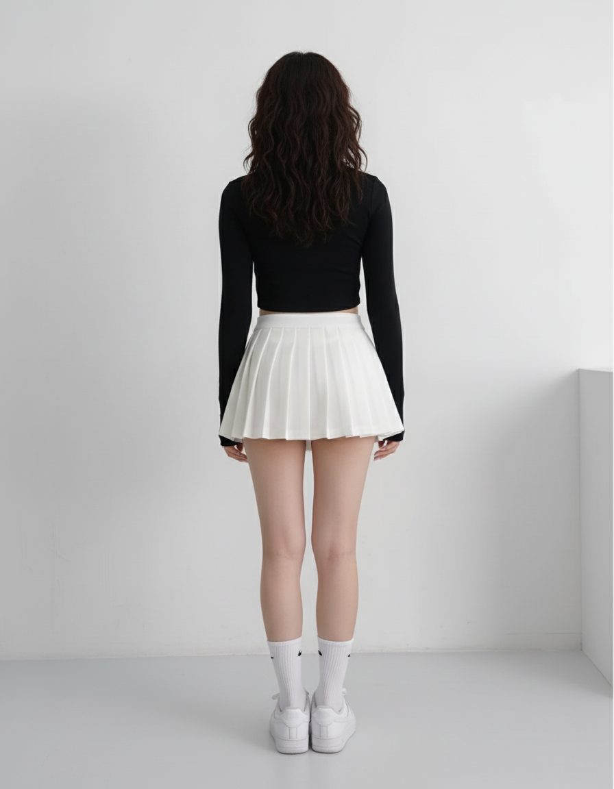 Jupe Tennis Blanche Plissée