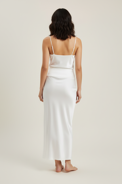 Jupe Longue Blanche Satin