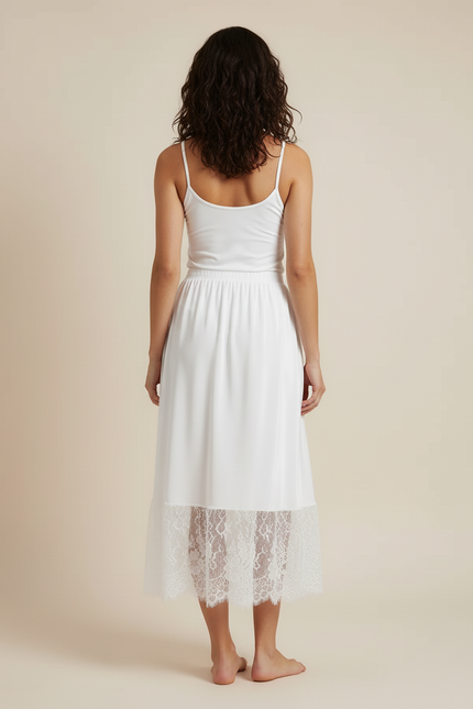 Jupe Blanche Longue Fluide Dentelle