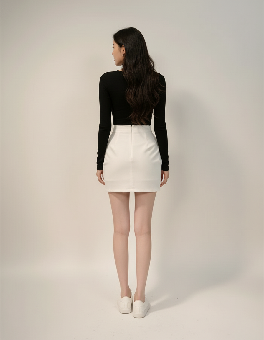 Jupe Drapée Blanche