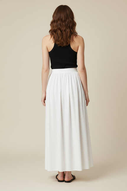 Jupe Blanche Longue Fluide Décontractée