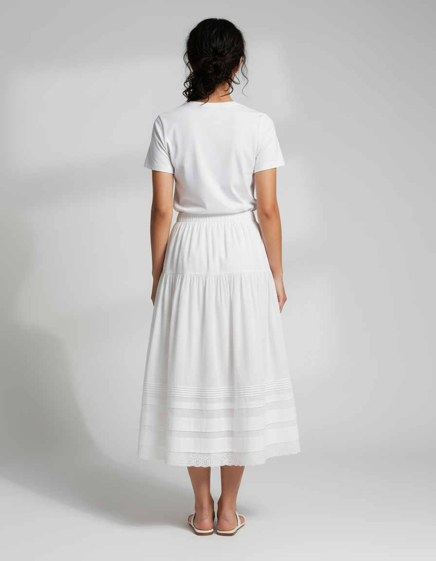 Jupe Blanche Taille Elastique