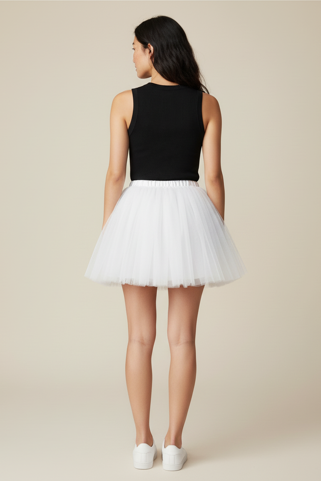 Jupe Blanche Tutu Superposée Chic