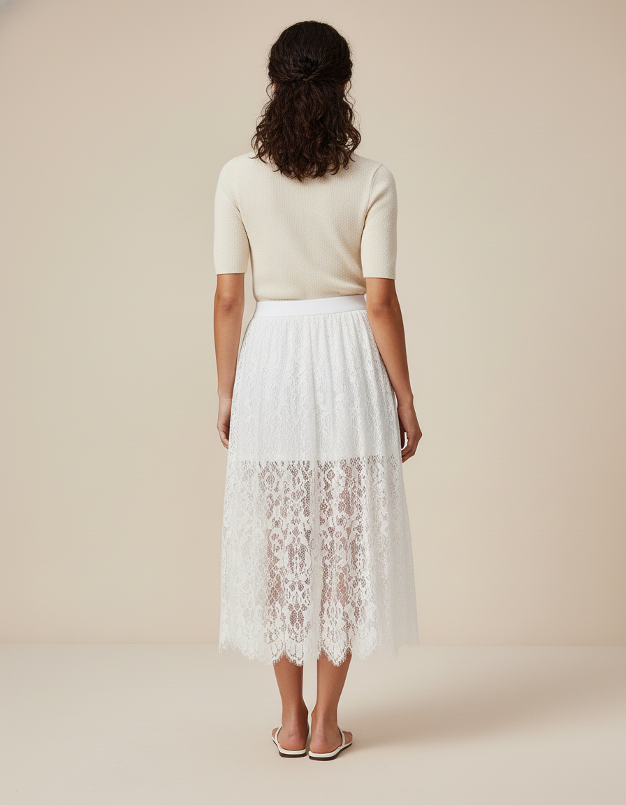 Jupe Longue Blanche Transparente