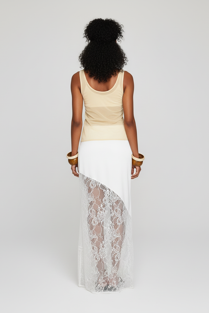 Jupe Portefeuille Longue Blanche