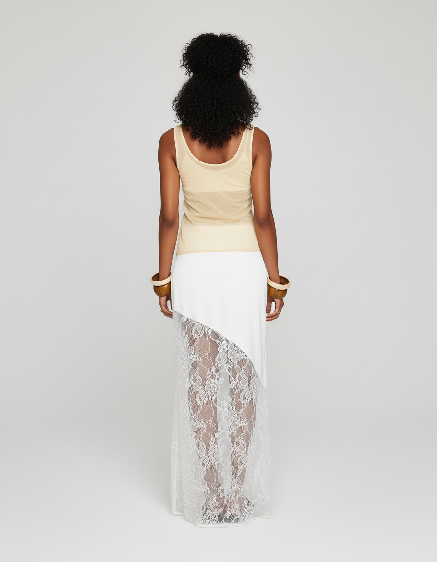 Jupe Portefeuille Longue Blanche