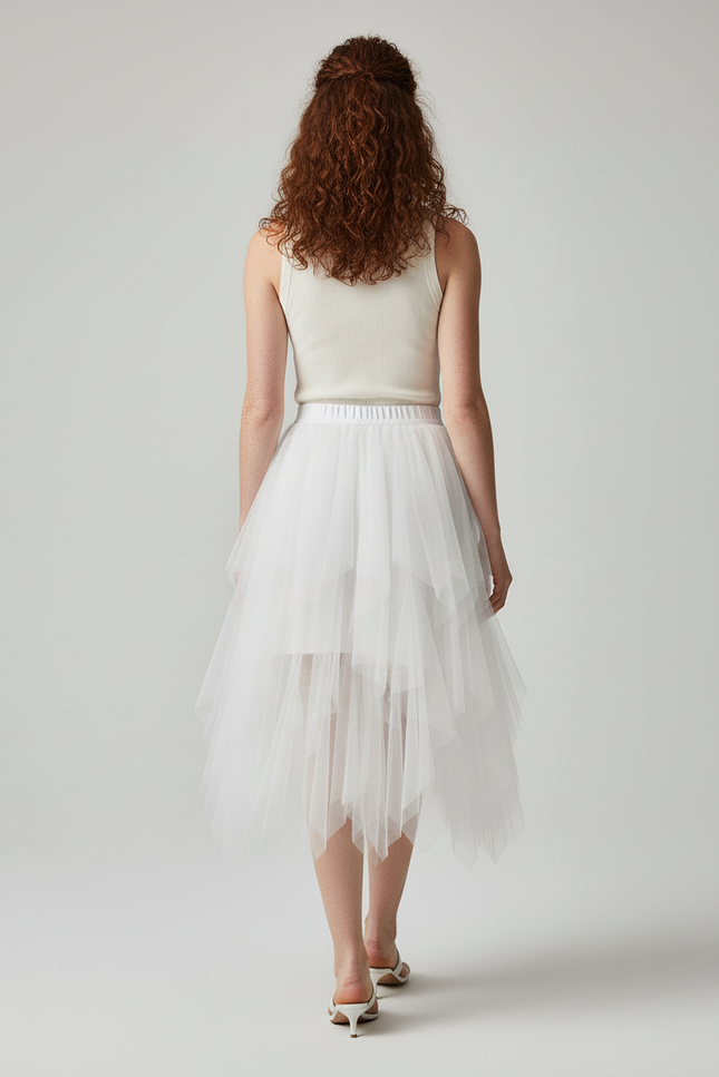 Jupe Asymétrique Blanche