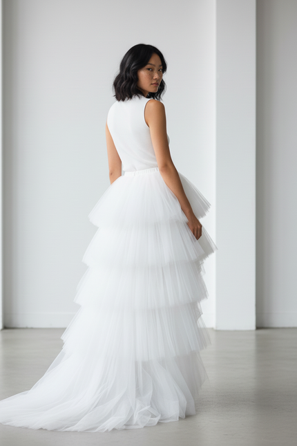 Jupe Blanche Courte Devant Et Longue Derriere