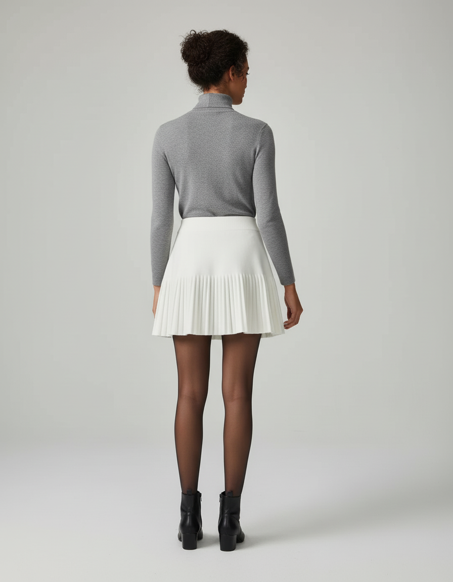 Jupe Plisse Blanche