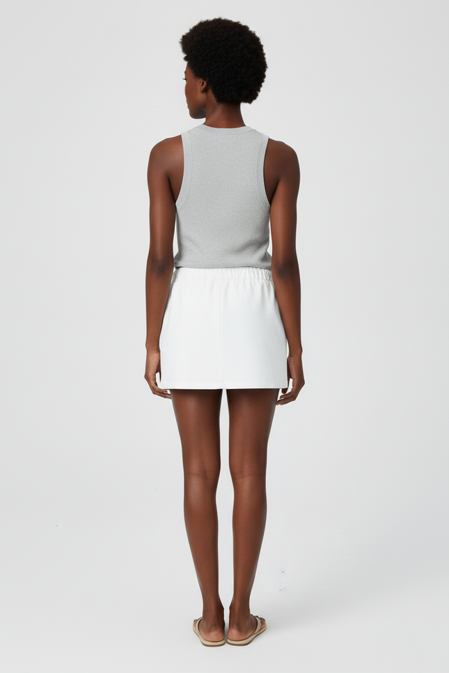 Jupe Blanche Droite Coton