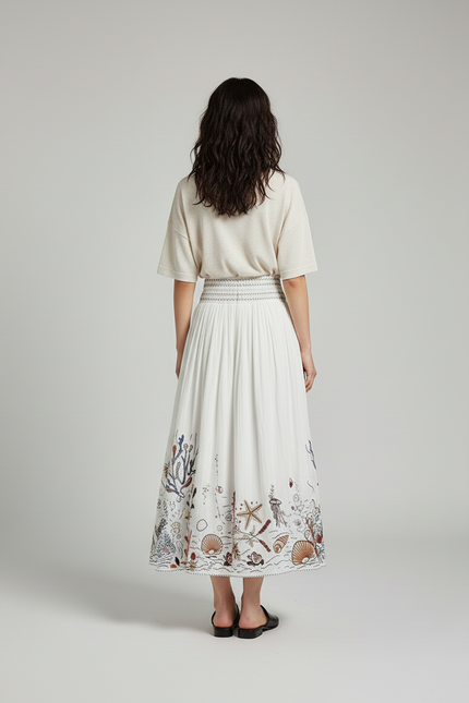 Jupe Brodée Blanche