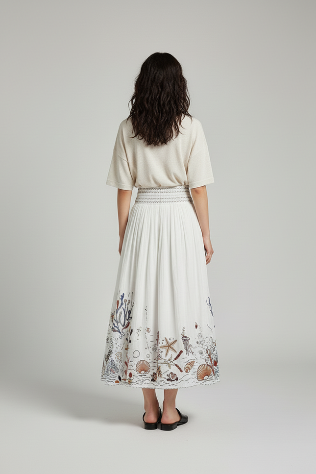 Jupe Brodée Blanche