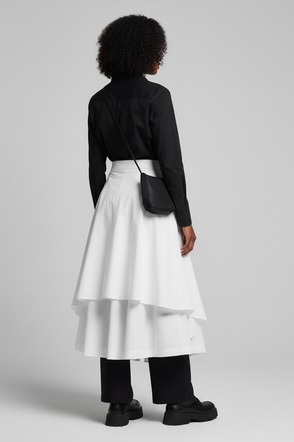 Jupe Blanche Irrégulière Fluide