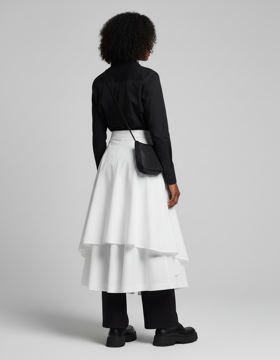 Jupe Blanche Irrégulière Fluide