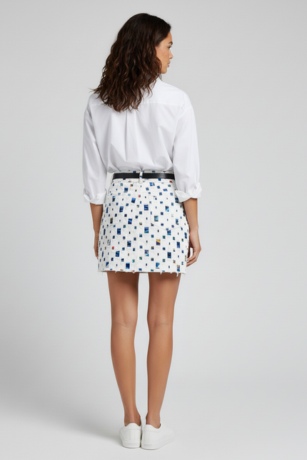 Jupe Bleu Et Blanche