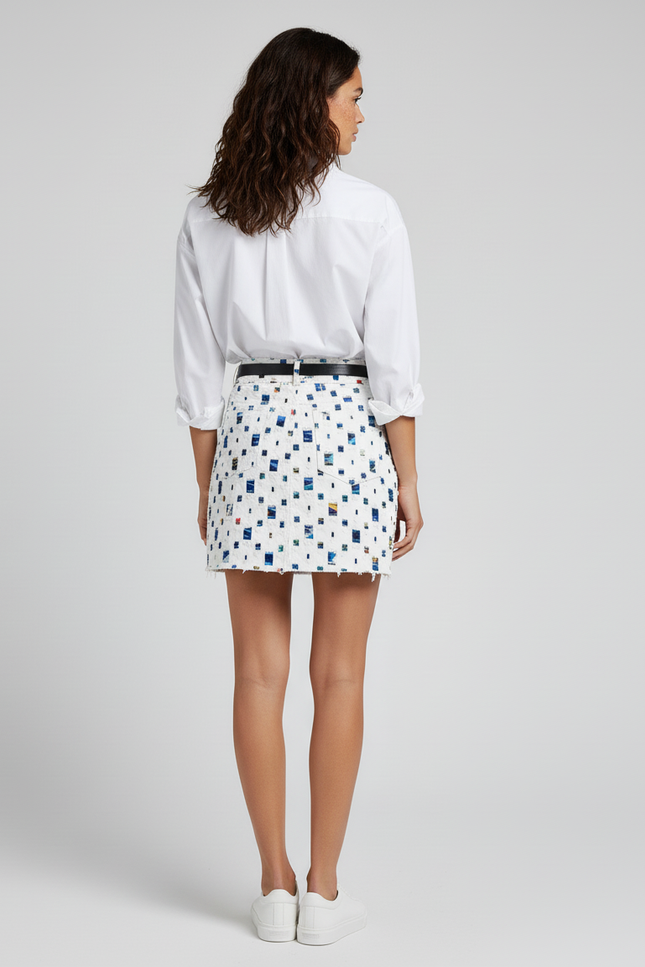 Jupe Bleu Et Blanche