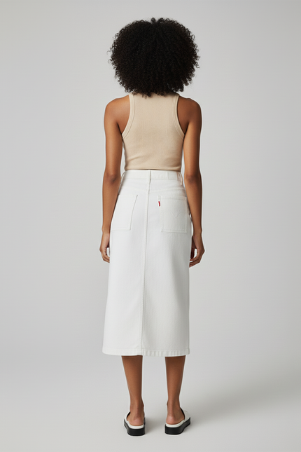 Jupe En Jean Blanche Grande Taille