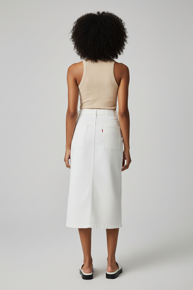 Jupe En Jean Blanche Grande Taille