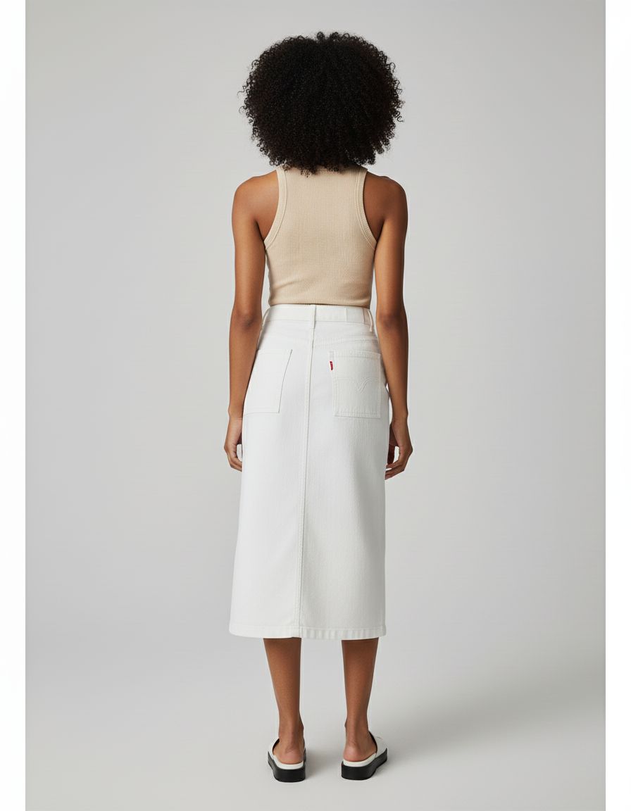 Jupe En Jean Blanche Grande Taille