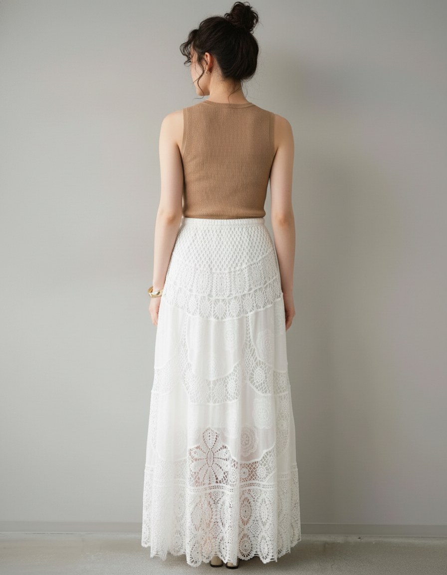 Jupe Longue Bohème Blanche